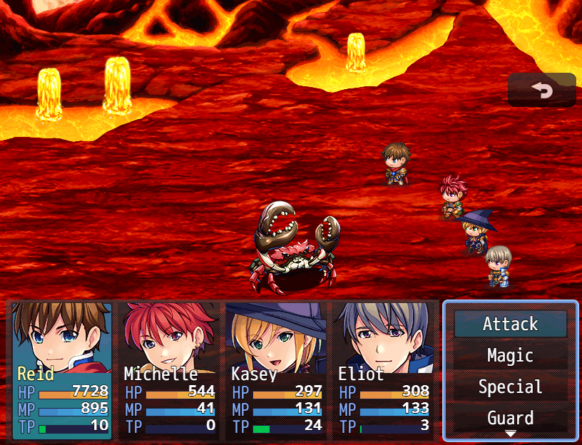 Some animations on the Lava Cave background