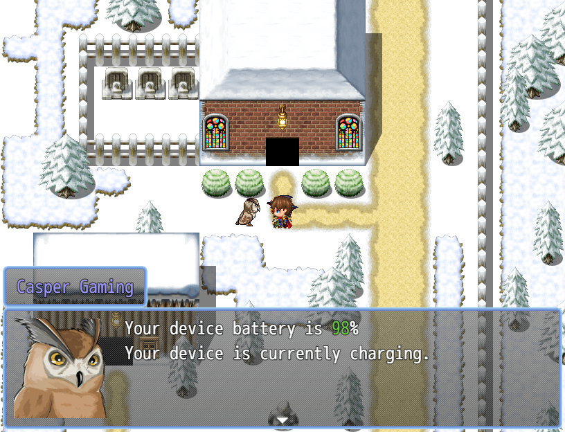 The event knows the player battery charge level and status