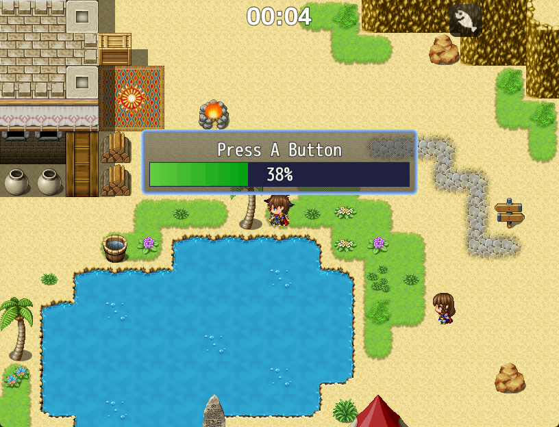 The button mash event with a different configuration of text