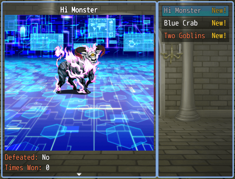 A battle background behind an enemy in the colosseum