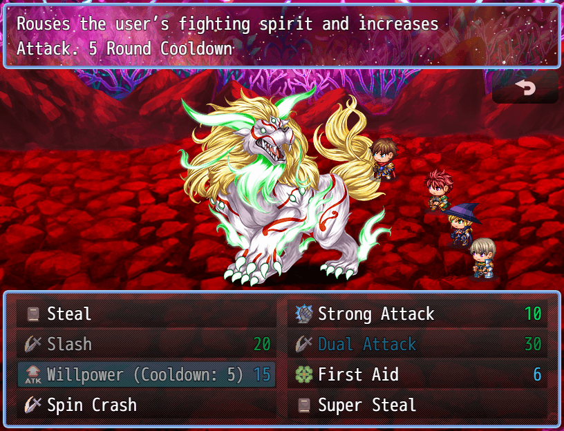 A cooldown in battle