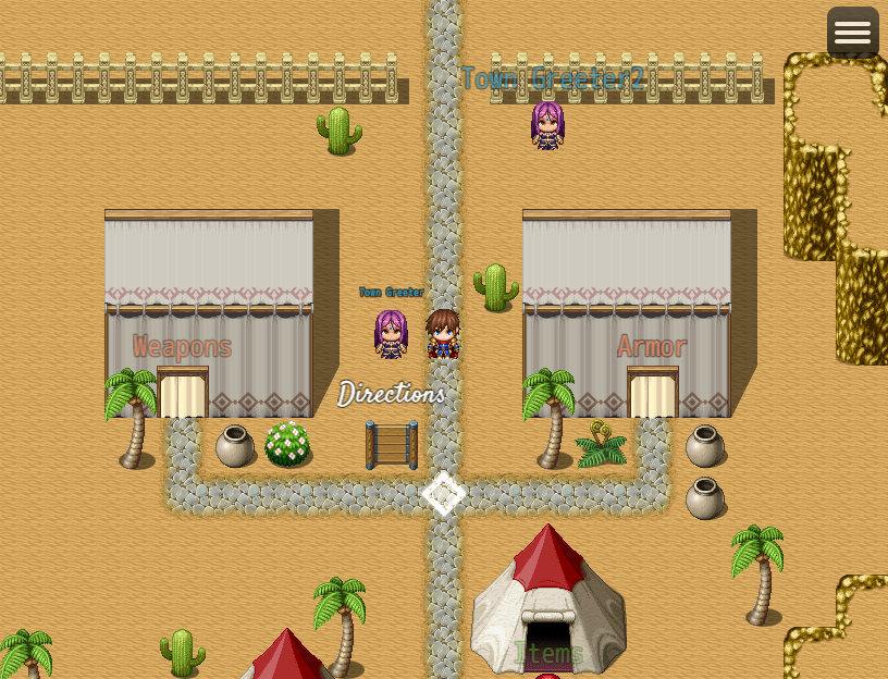 A static image destination sprite