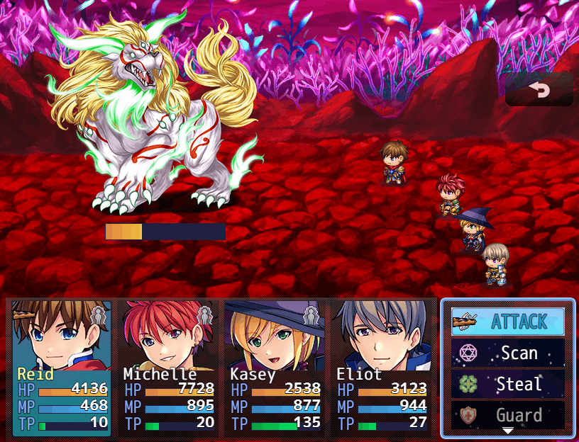 An HP bar after taking damage