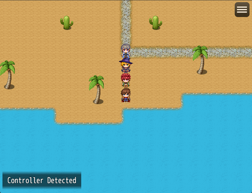 The gamepad detected window