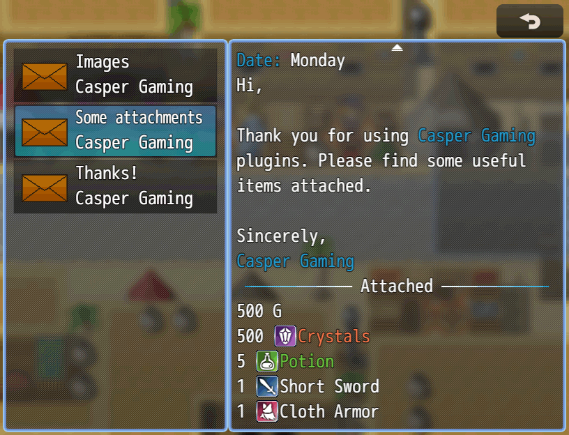 A letter with attachments
