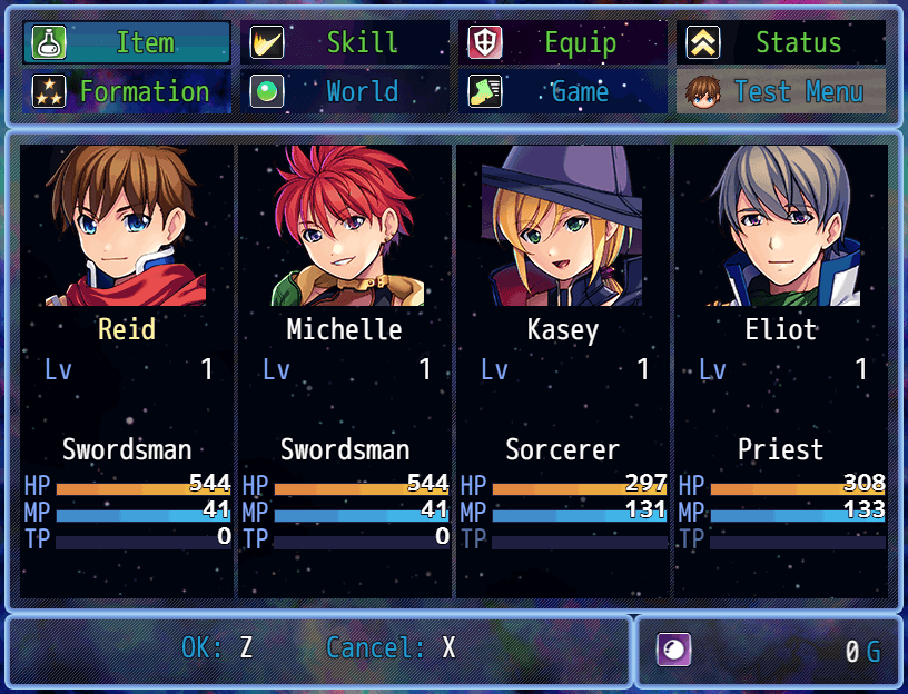 A vertical layout for the actor window, with the command window moved above it and with a custom column count