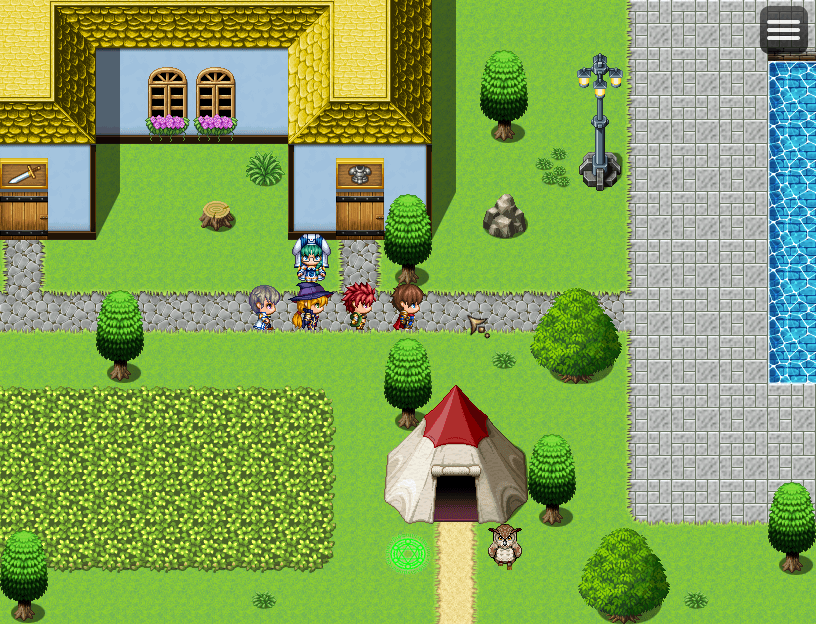 A pointer mouse cursor in the map scene