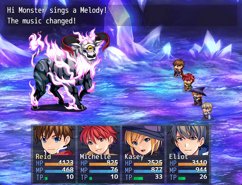 An enemy using a skill to change the battle music