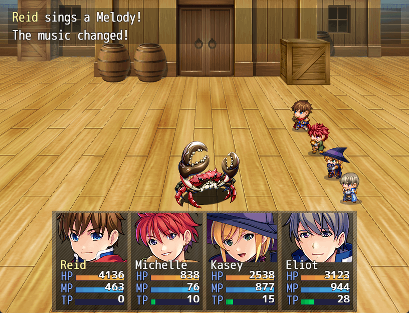 An actor changing the battle music