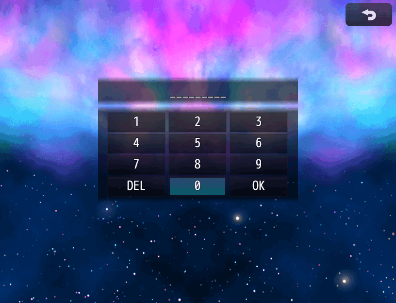 The NumPad scene with custom background and dim window style