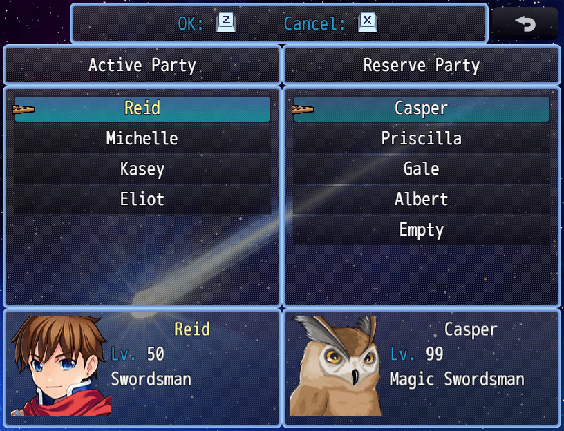 The choose party scene
