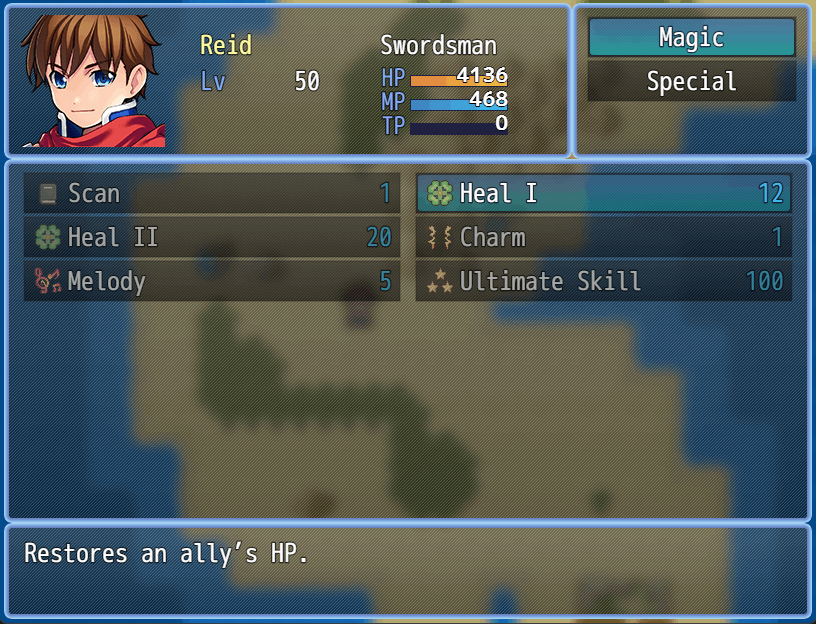 The menu scenes with no touch ui or space for the buttons