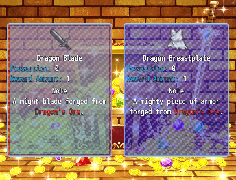 A reward select with 2 options