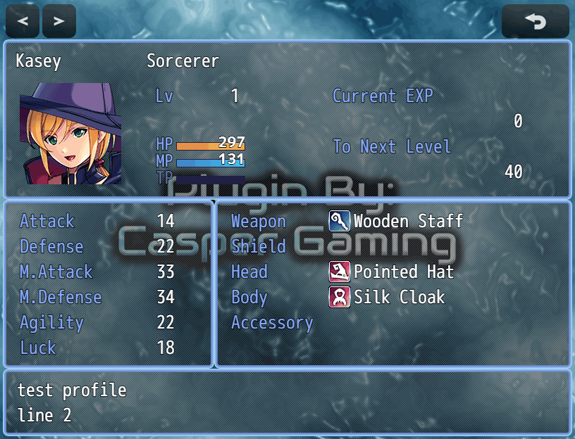 A custom background image in the status scene