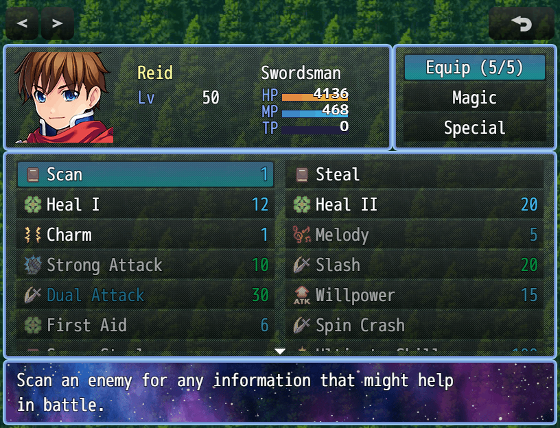 Reid now has an increased capacity (5) for skills