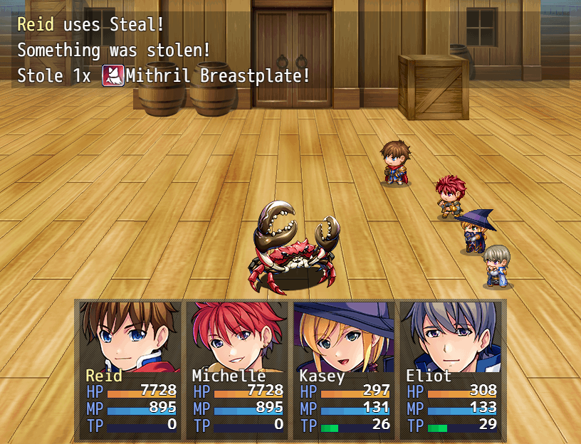 Stealing an armor from an enemy