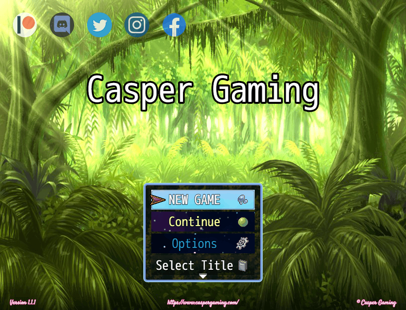 The window cursor in the title screen