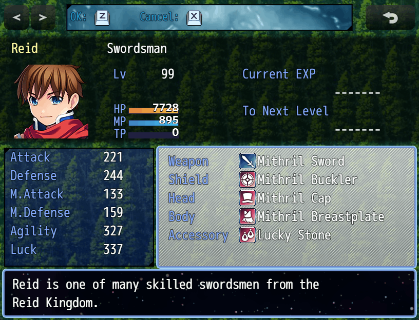 The status scene with a bunch of different window settings in use