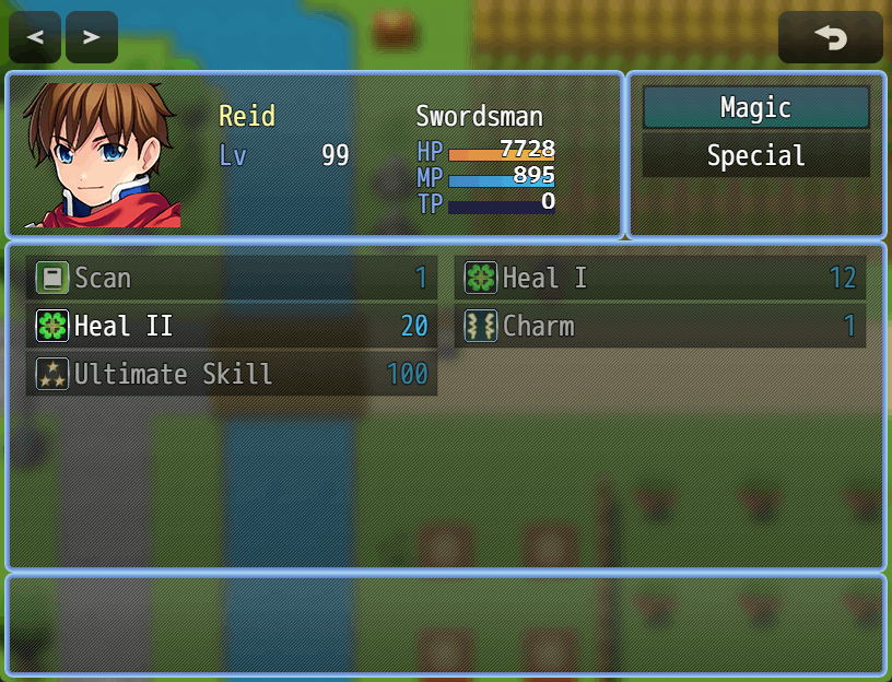 The skill scene without window settings created for it, showing non-intrusive no changes design