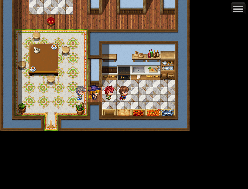 The kitchen counters, cabinet, boxes, and shelves have been shifted up 24px.