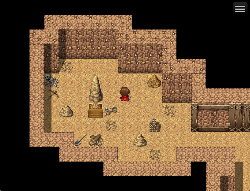 A standard dirt cave