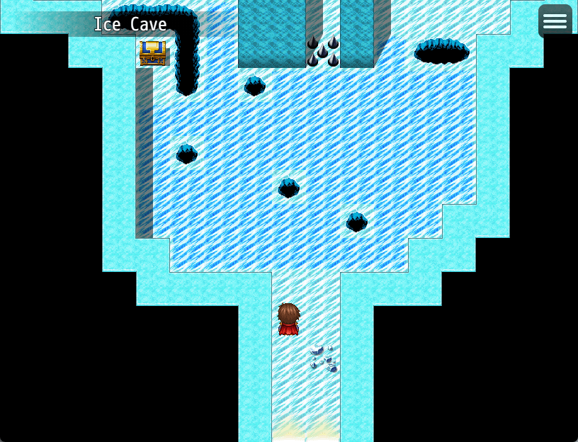 An ice cave with slippery floor puzzle