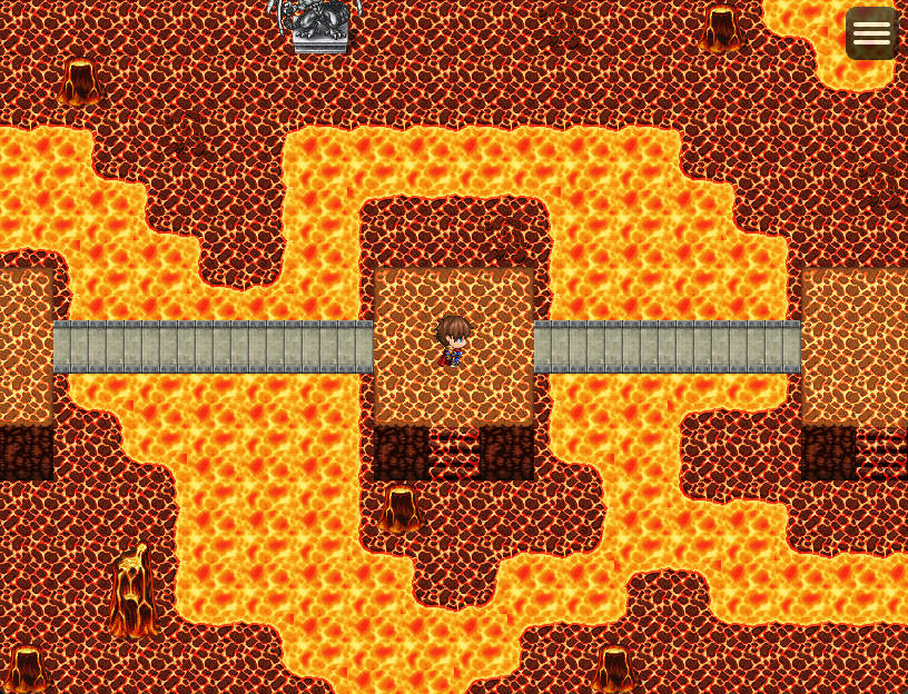 A lava cave with multiple routes and a dragon guarding treasure