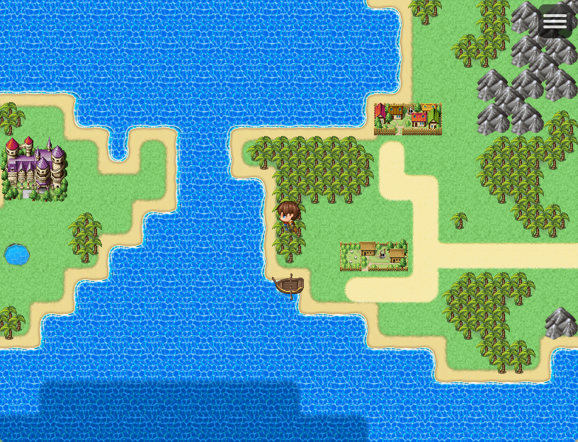 A tropical archipelago world map with use for all 3 vehicles